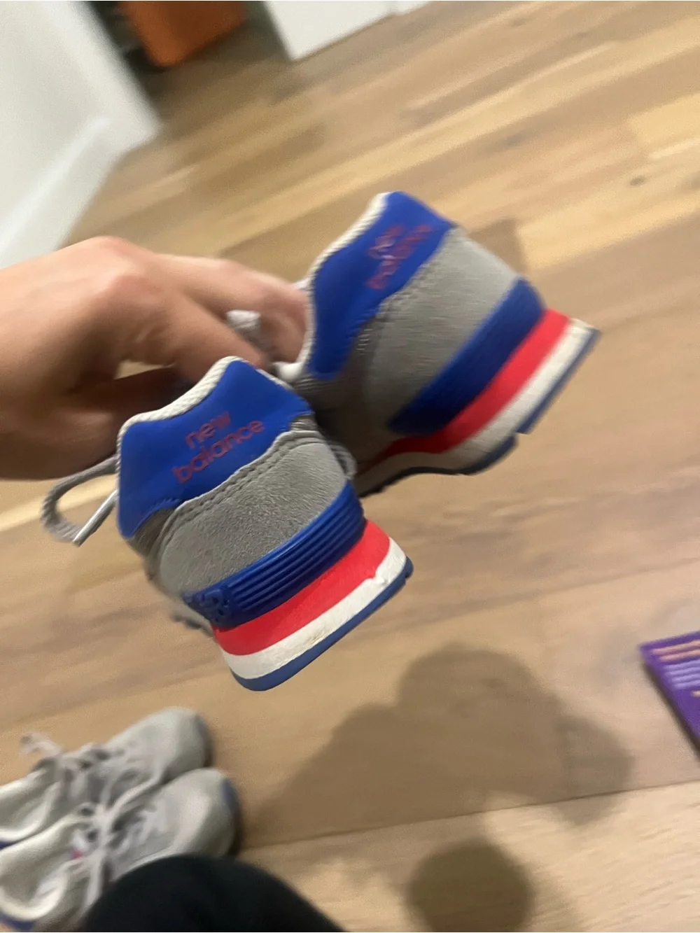 New Balance Kids Gray, Blue & Red Retro Runner
